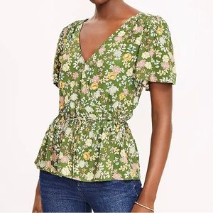 NWT LOFT Floral Wrap Blouse